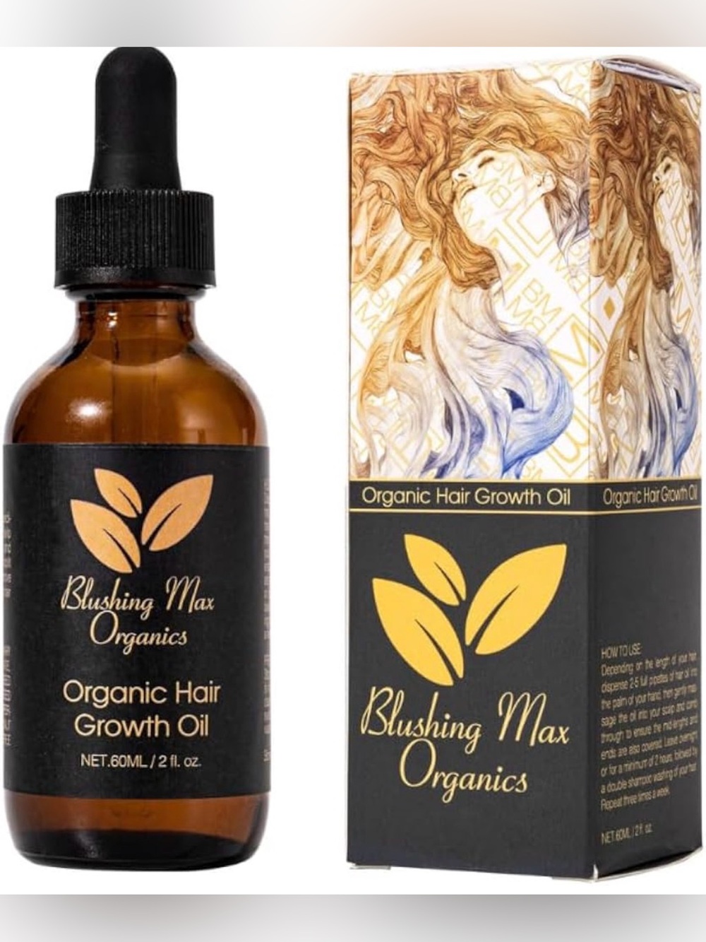 Blushing Max Organics Organic Hair Growth Oil -NIB